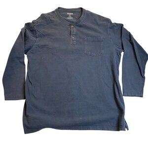 Duluth Mens Henley Shirt 2XL Navy Long Sleeve Cotton Casual Workwear